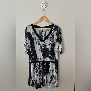 Women’s RICKI’S Tie Dye Drawstring Short Sleeves Mini Dress Tunic